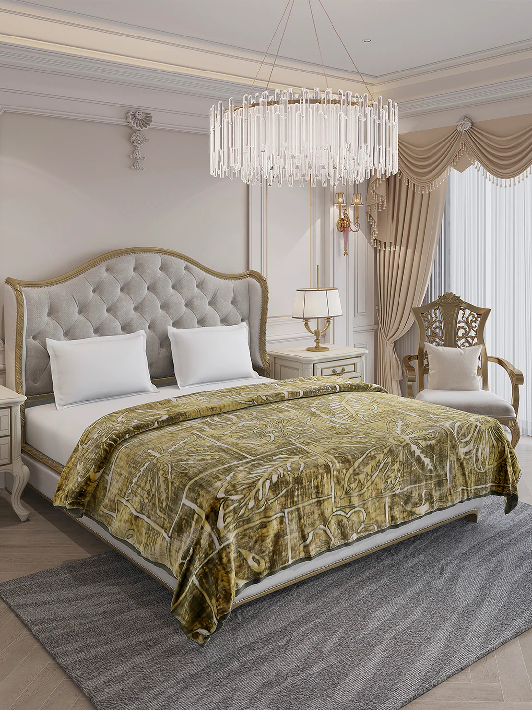Printed Double Bed 3 Ply, 928 GSM Blanket for Winter - (Marvin PVC) - Image 4