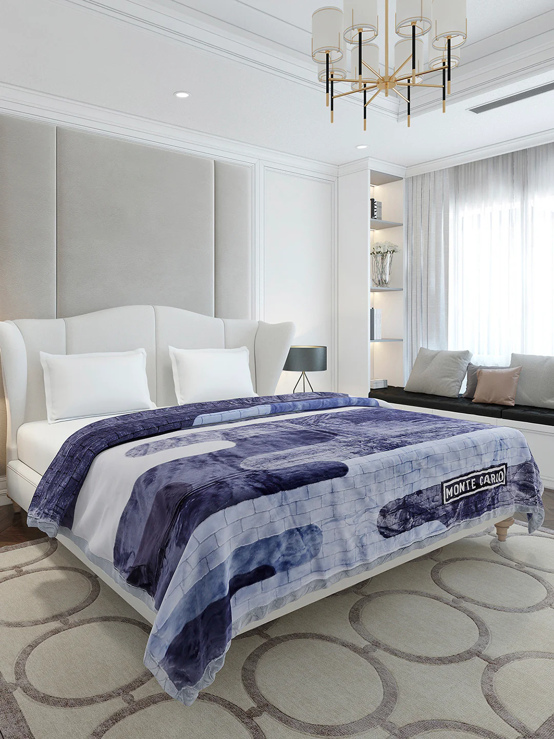 Printed Double Bed 3 Ply, 720 GSM Blanket for Heavy Winter - (Gala Glow) - Image 4