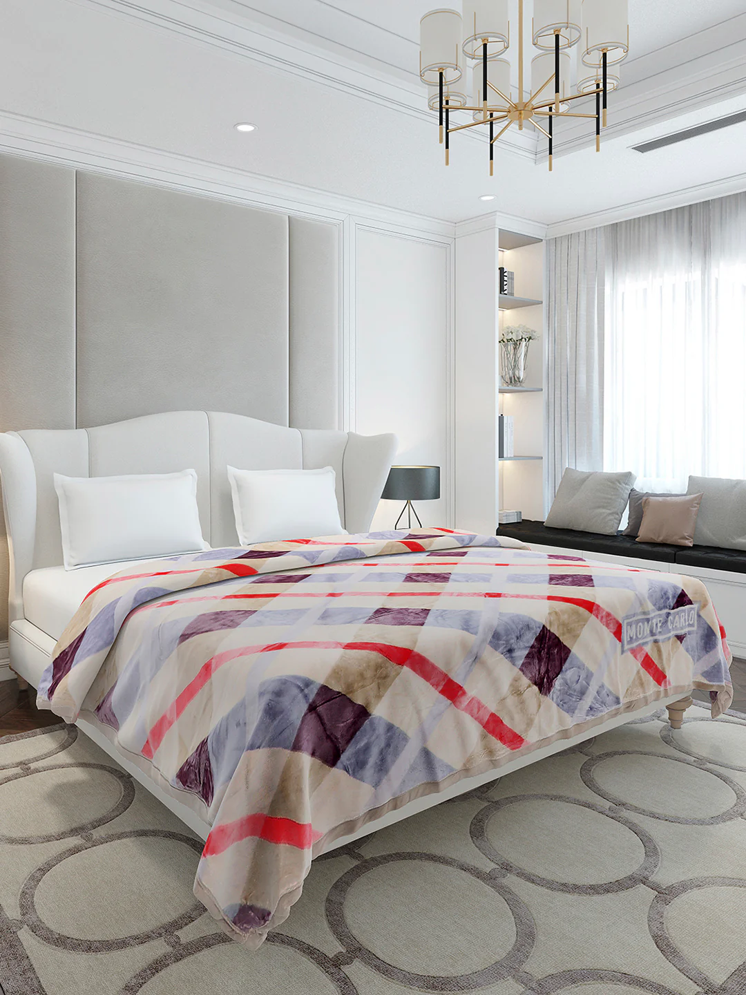 Printed Double Bed 3 Ply, 720 GSM Blanket for Heavy Winter - (Gala Glow) - Image 4