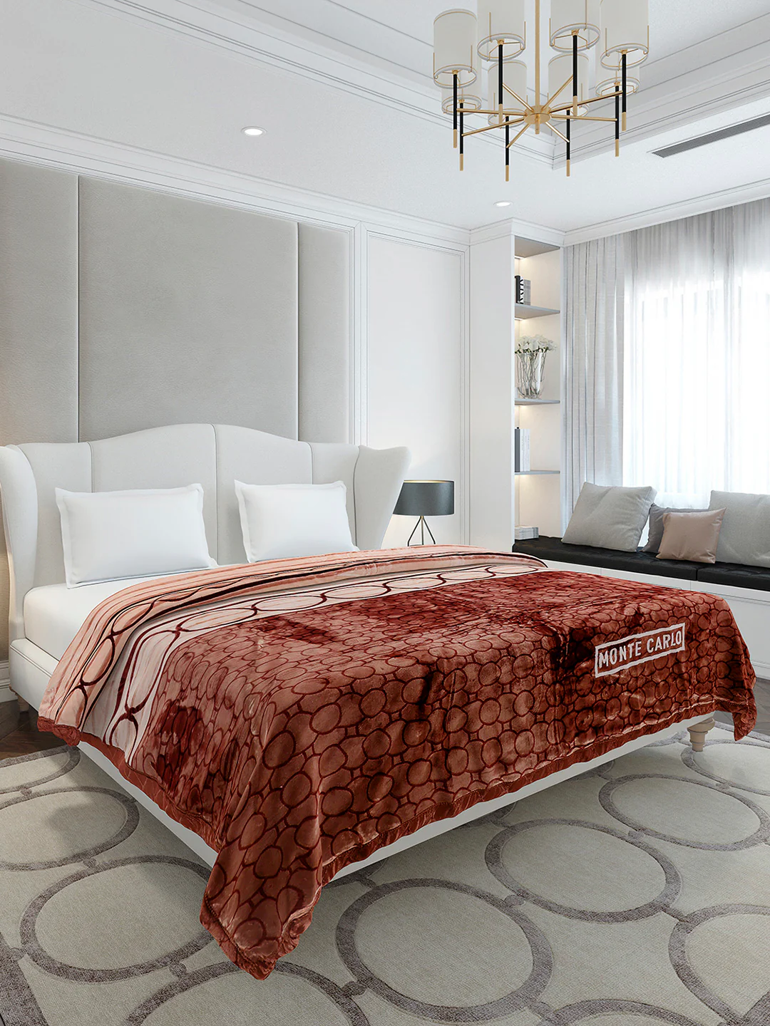 Printed Double Bed 3 Ply, 720 GSM Blanket for Heavy Winter - (Gala Glow) - Image 4