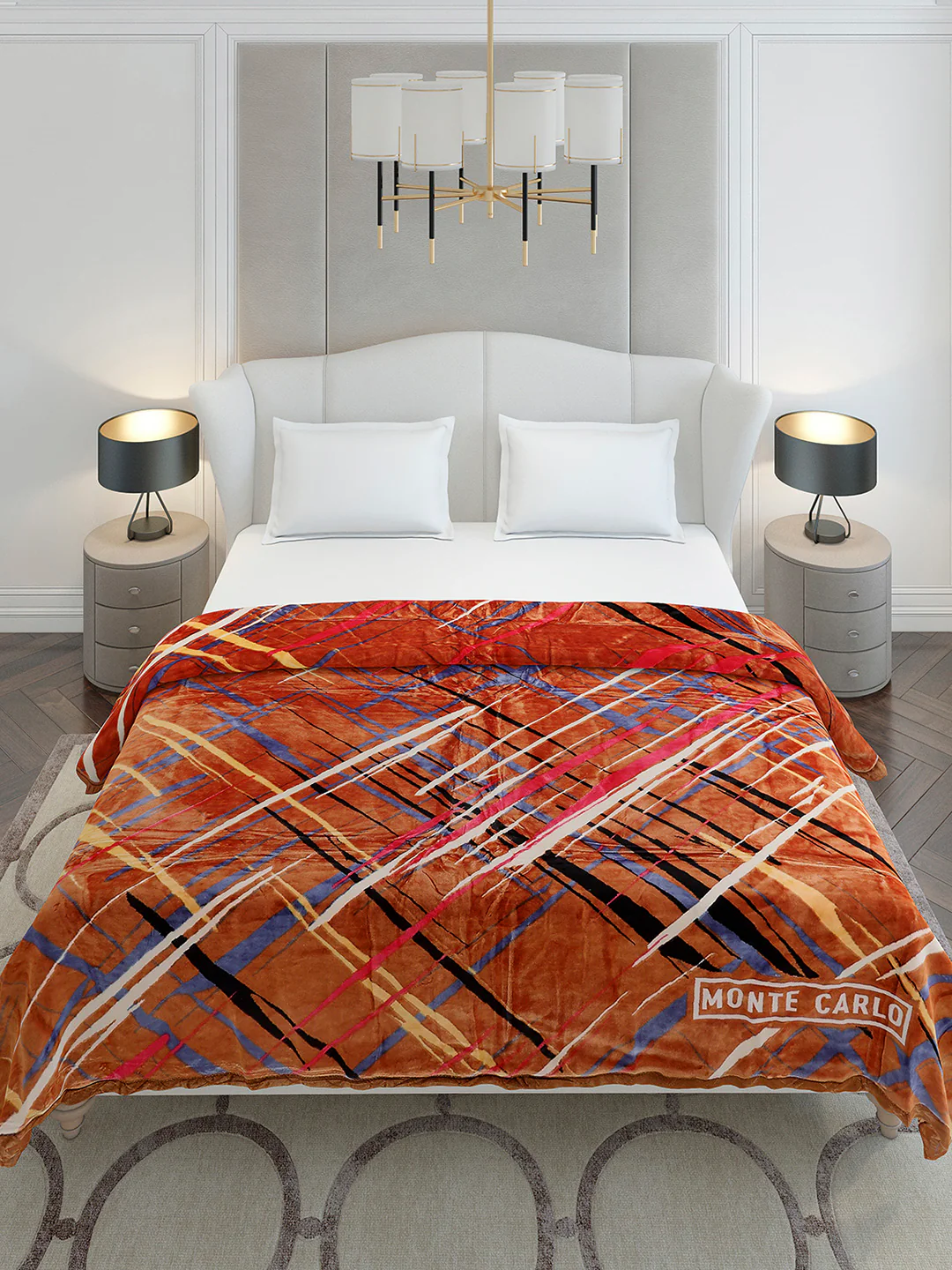 Printed Double Bed 3 Ply, 720 GSM Blanket for Heavy Winter - (Gala Glow) - Image 3