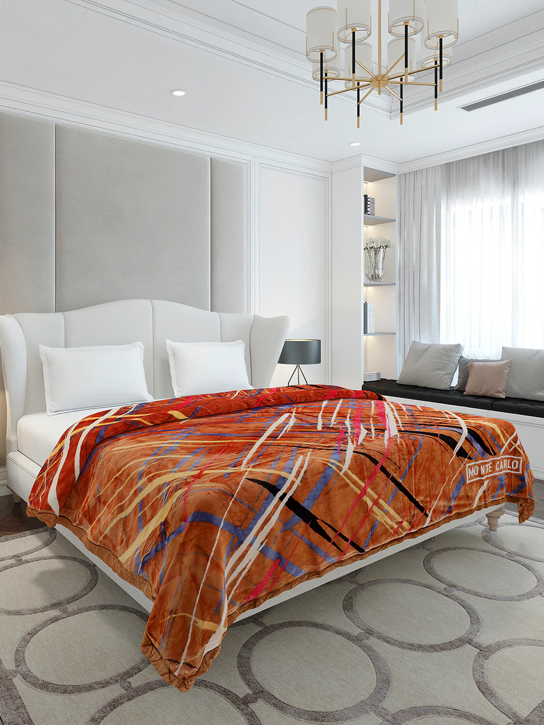 Printed Double Bed 3 Ply, 720 GSM Blanket for Heavy Winter - (Gala Glow) - Image 4