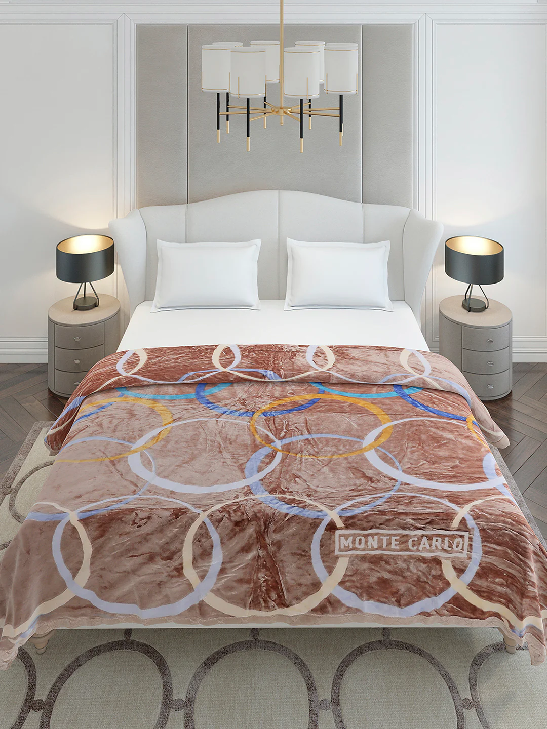 Printed Double Bed 3 Ply, 720 GSM Blanket for Heavy Winter - (Gala Glow) - Image 3