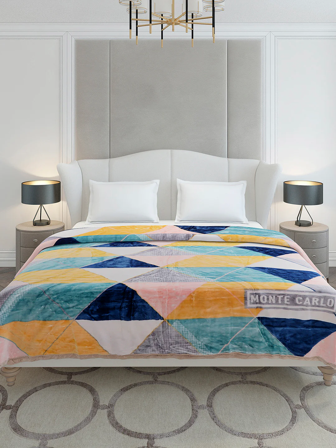 Printed Double Bed 3 Ply, 720 GSM Blanket for Heavy Winter - (Gala Glow) - Image 2