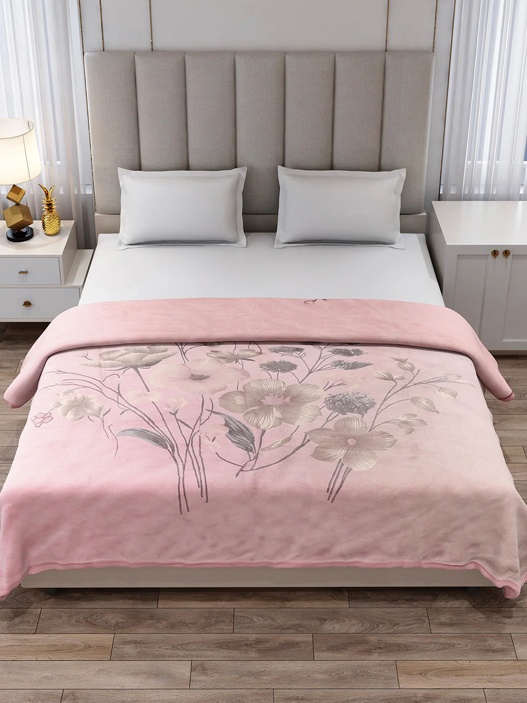Printed Double Bed 3, 890 GSM Ply Blanket for Heavy Winter - (Rosewood) - Image 3