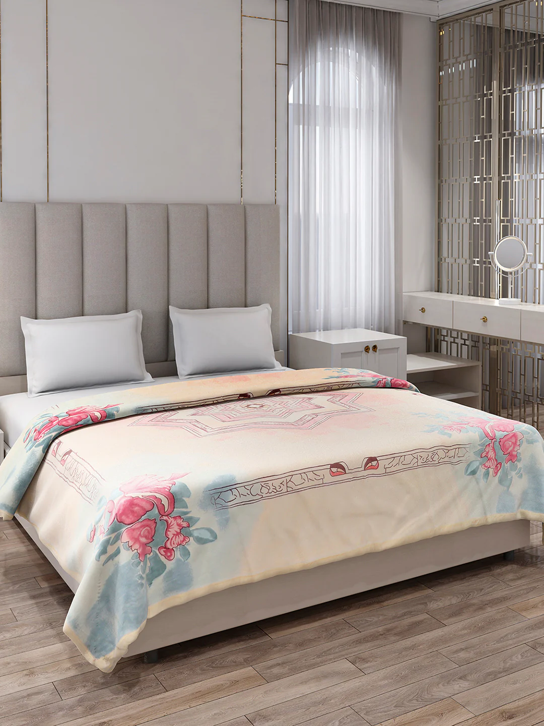 Printed Double Bed 3, 890 GSM Ply Blanket for Heavy Winter - (Rosewood) - Image 4