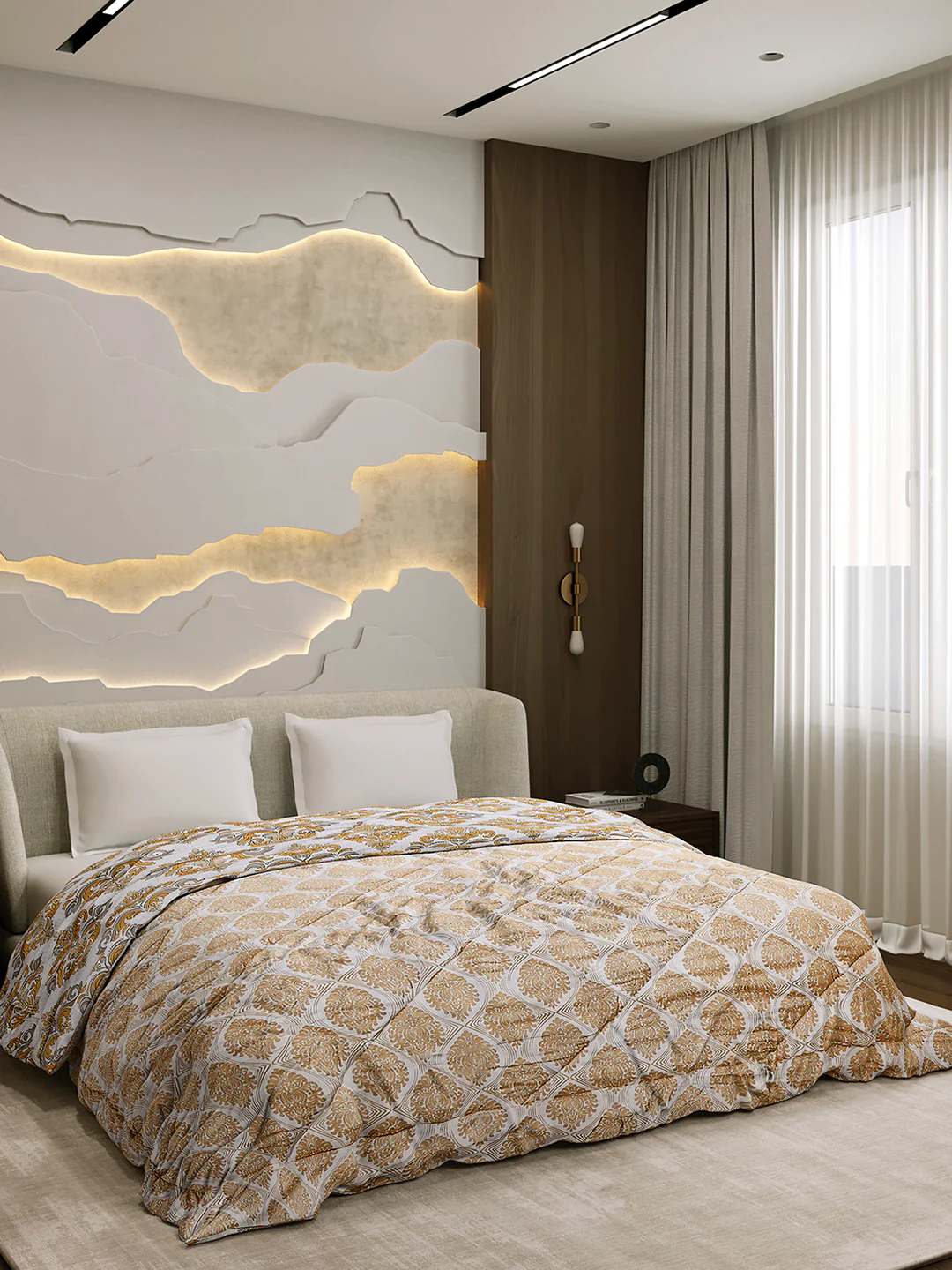 Printed Double Bed 3 Ply Comforter for AC Room - (Marvella) - Image 4