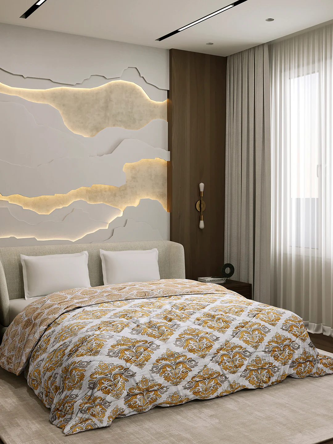Printed Double Bed 3 Ply Comforter for AC Room - (Marvella) - Image 5