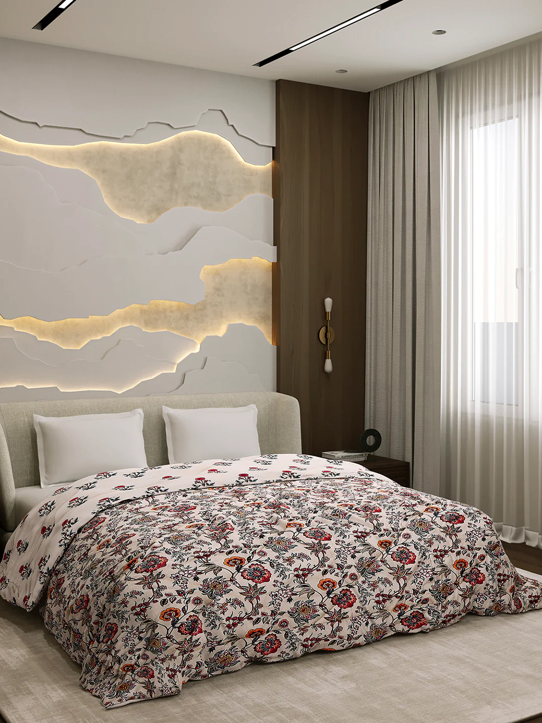 Printed Double Bed 3 Ply Comforter for AC Room - (Marvella) - Image 4