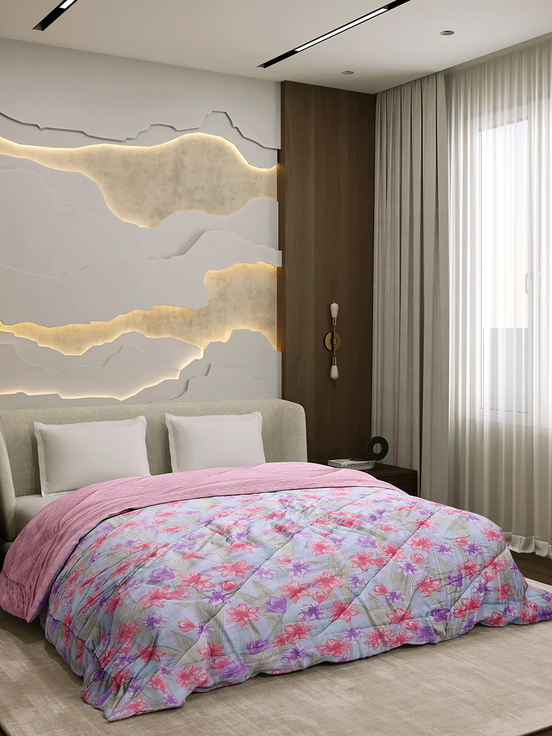 Printed Double Bed 3 Ply Comforter for AC Room - (Marvella) - Image 4