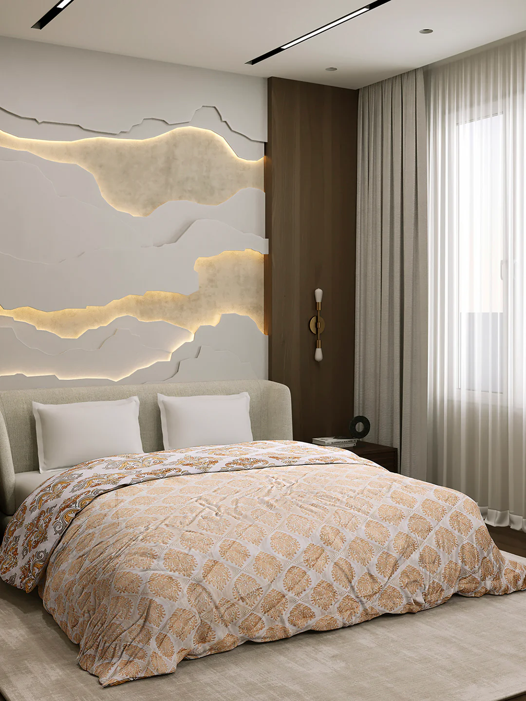 Printed Double Bed 3 Ply Comforter for AC Room - (Marvella) - Image 5