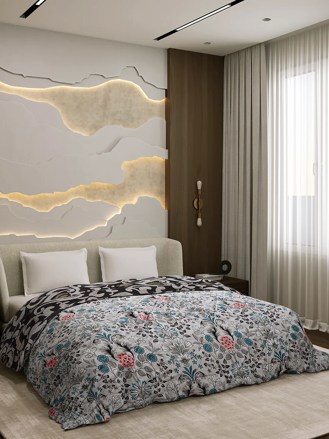 Printed Double Bed 3 Ply Comforter for AC Room - (Sanskriti) - Image 4