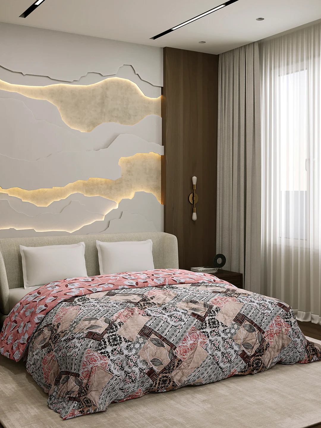 Printed Double Bed 3 Ply Comforter for AC Room - (Sanskriti) - Image 4