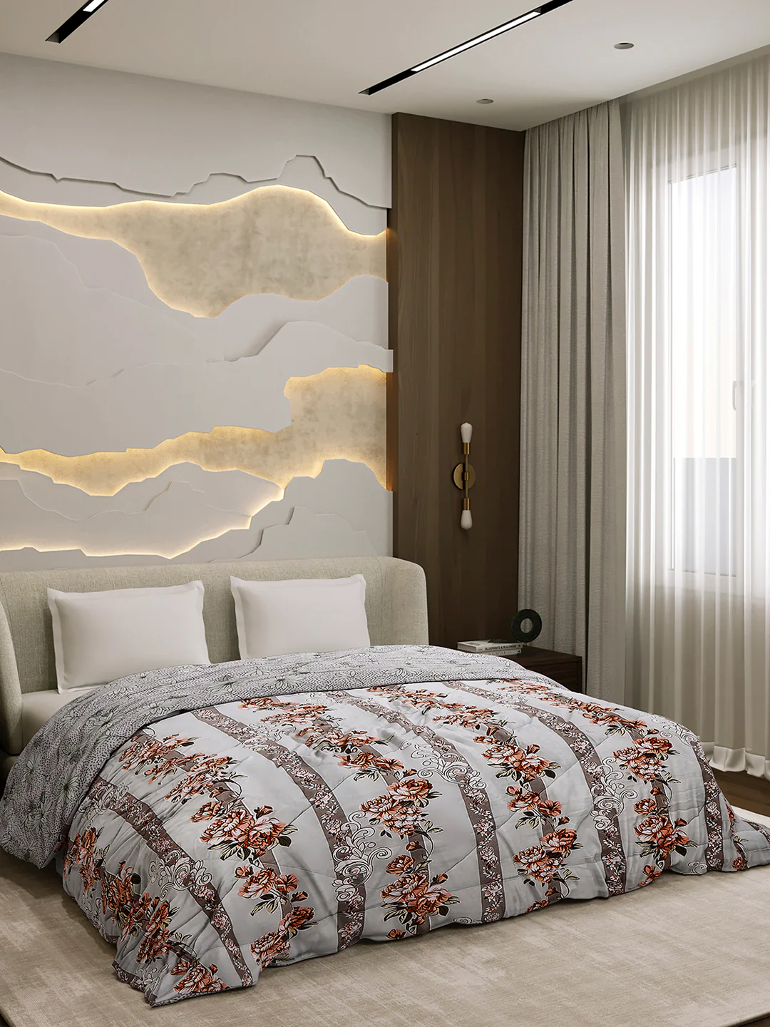 Printed Double Bed 3 Ply Comforter for AC Room - (Sanskriti) - Image 4