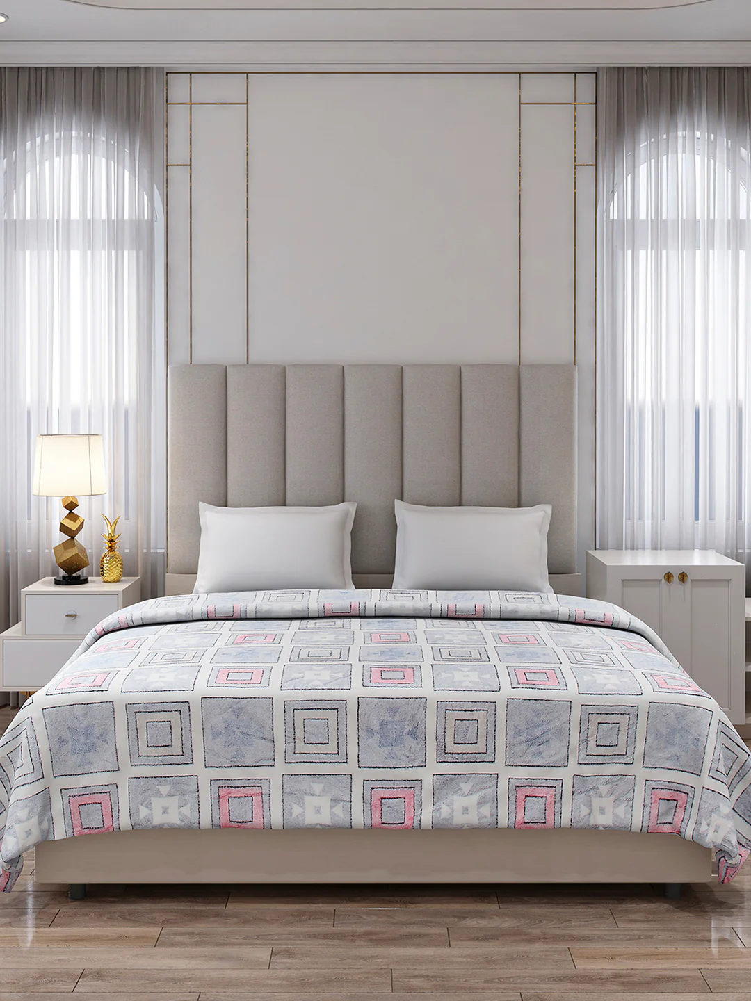 Printed Double Bed 300 GSM Blanket for AC Room - (Matrix) - Image 3