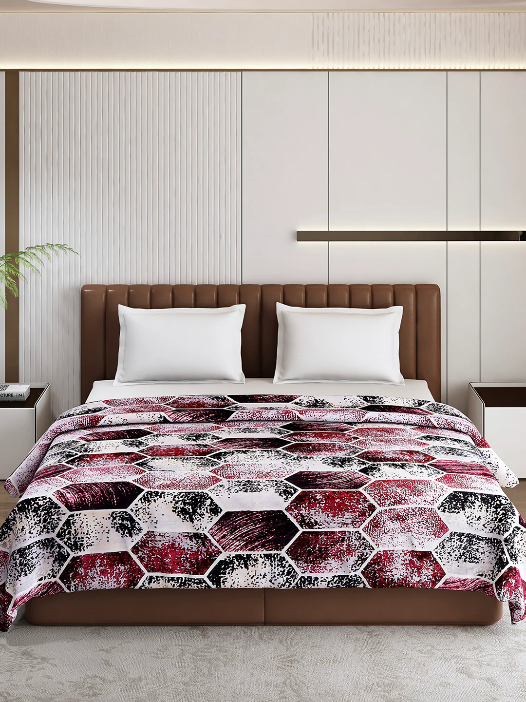 Printed Double Bed 300 GSM Blanket for AC Room - (Tulip) - Image 3