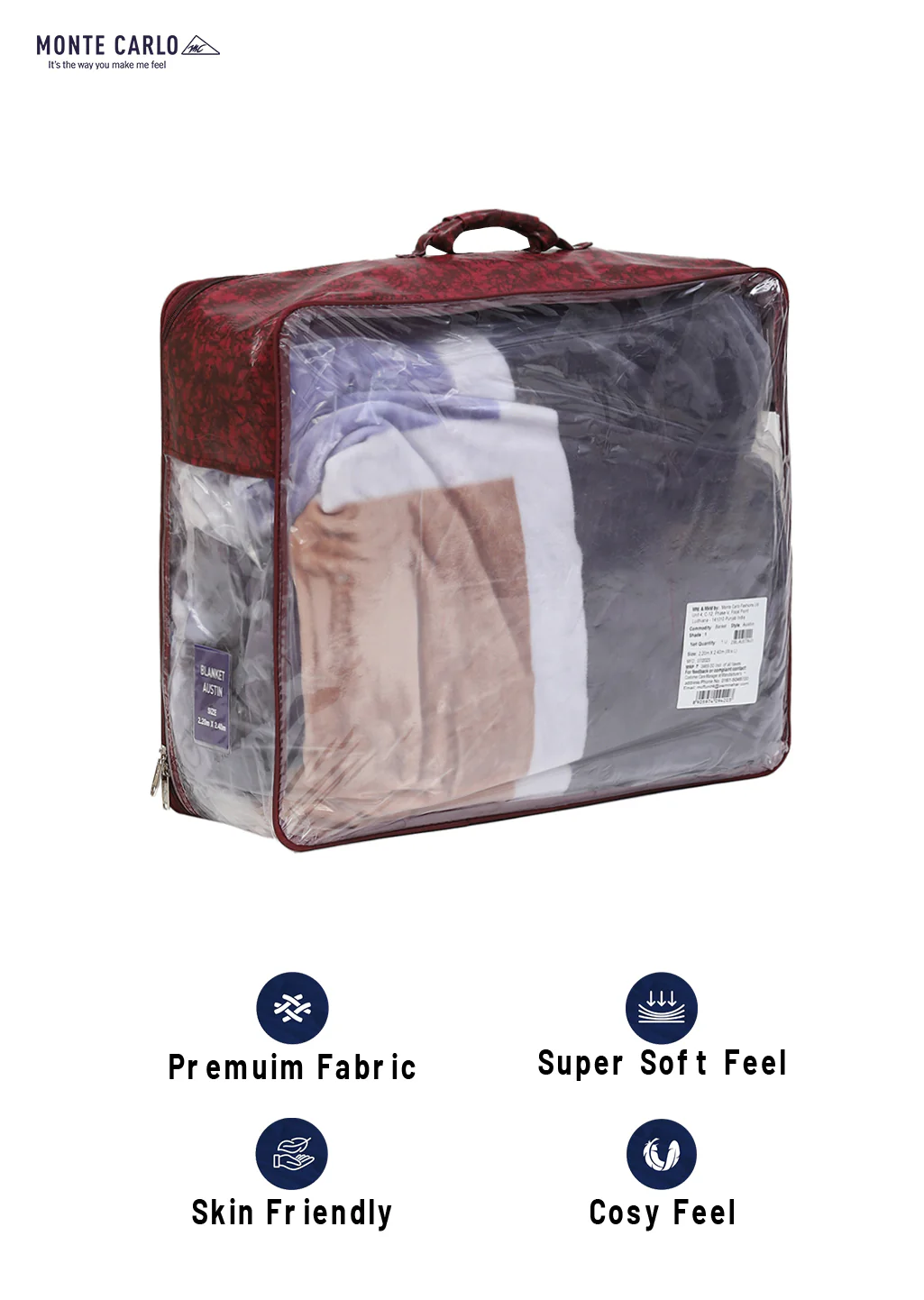 Printed Double Bed 795 GSM Blanket Austin 2 Ply (Weight 4.2 kg) - Image 8