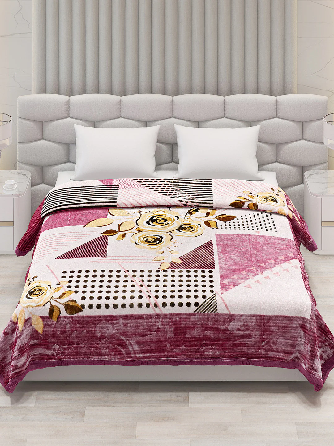 Printed Double Bed 795 GSM Blanket Austin 2 Ply (Weight 4.2 kg) - Image 3