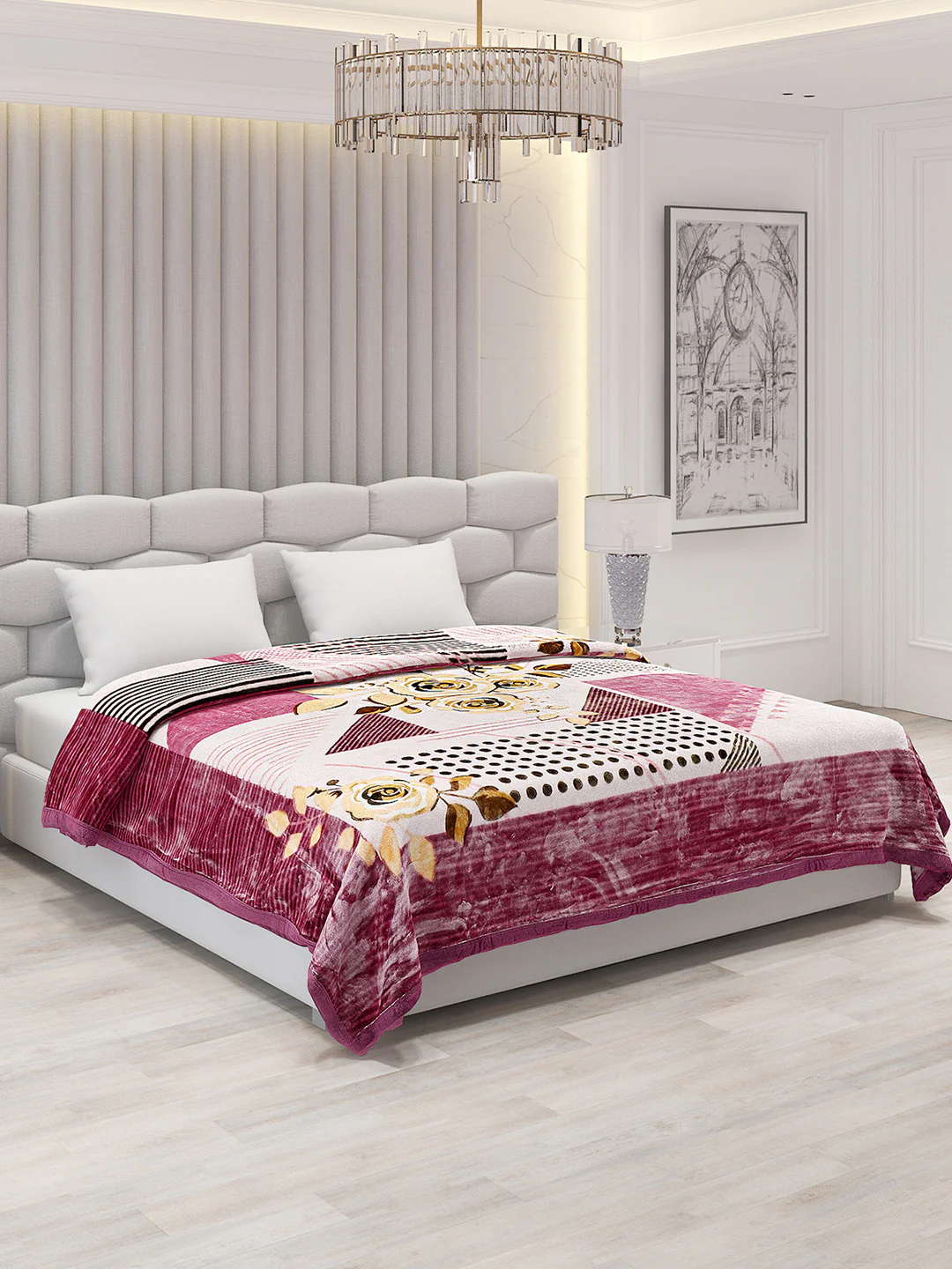 Printed Double Bed 795 GSM Blanket Austin 2 Ply (Weight 4.2 kg) - Image 4