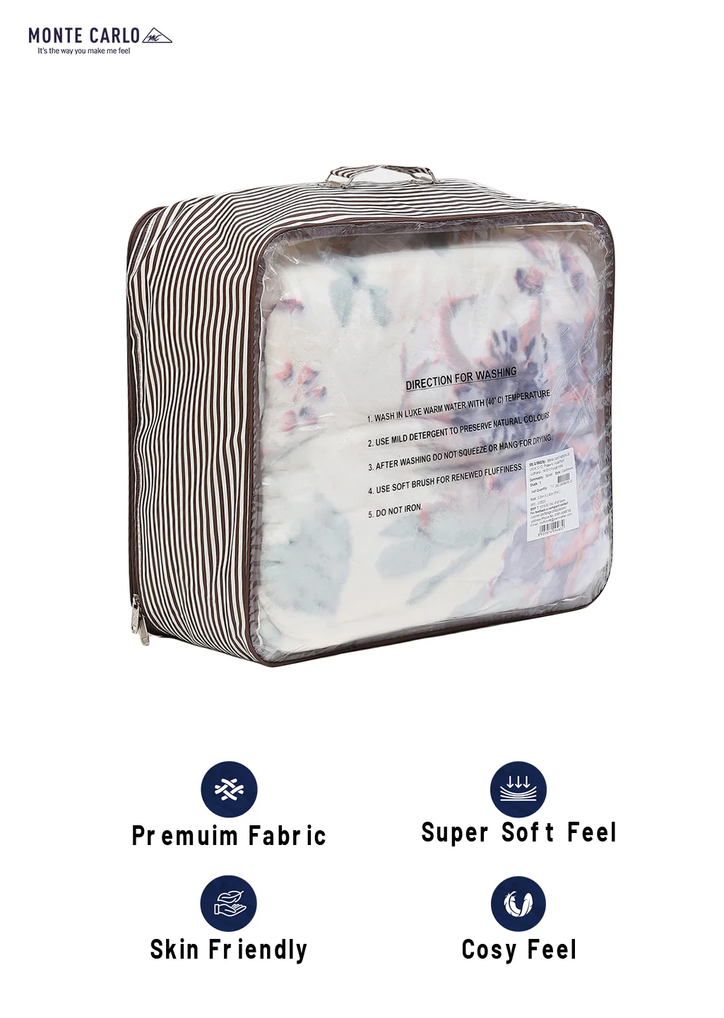 Printed Double Bed 795 GSM Blanket Cashmere 2 Ply (Weight 4.2 kg) - Image 8