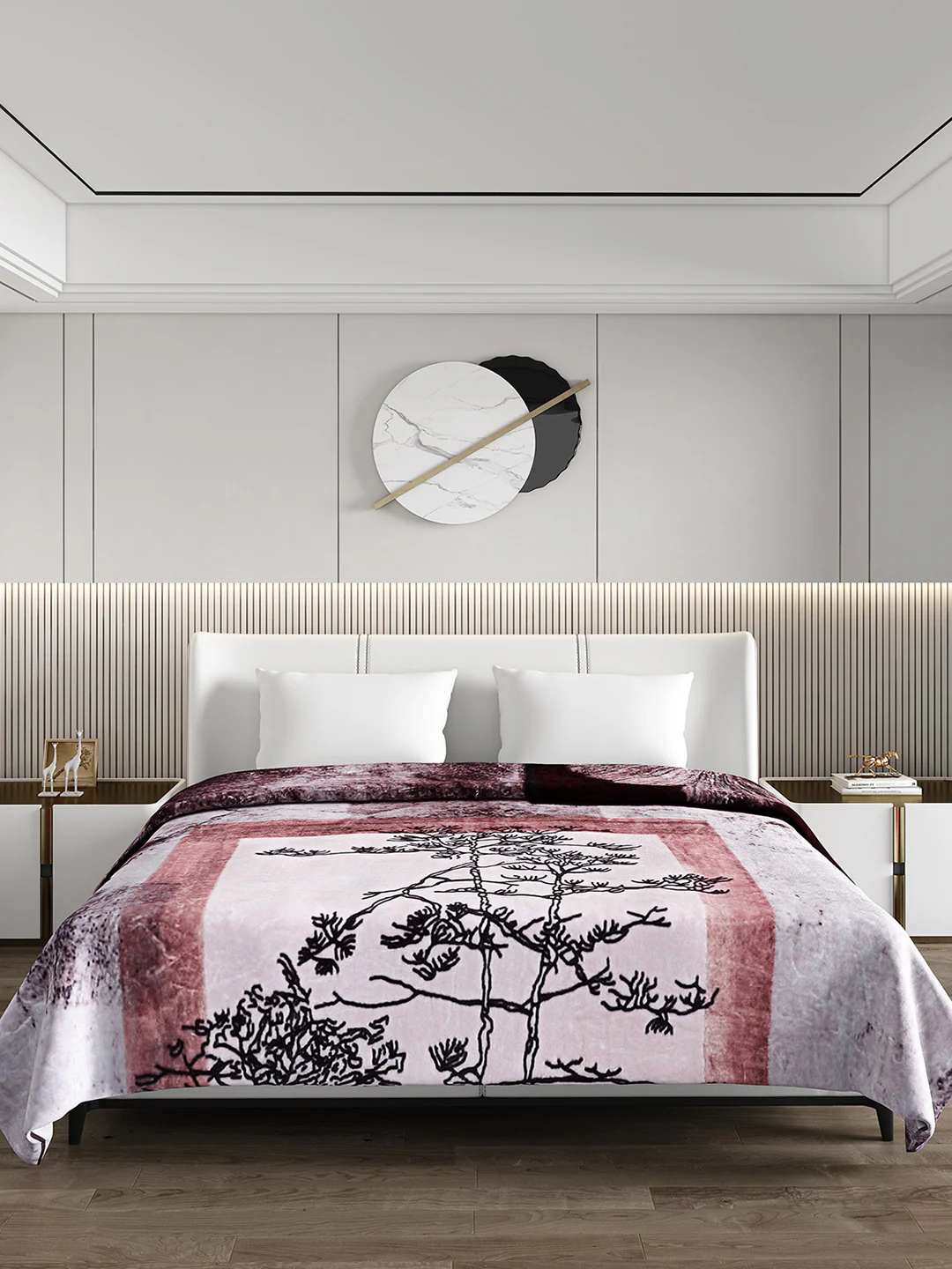 Printed Double Bed 795 GSM Blanket Scarlet 2 Ply (Weight 4.2 kg) - Image 2