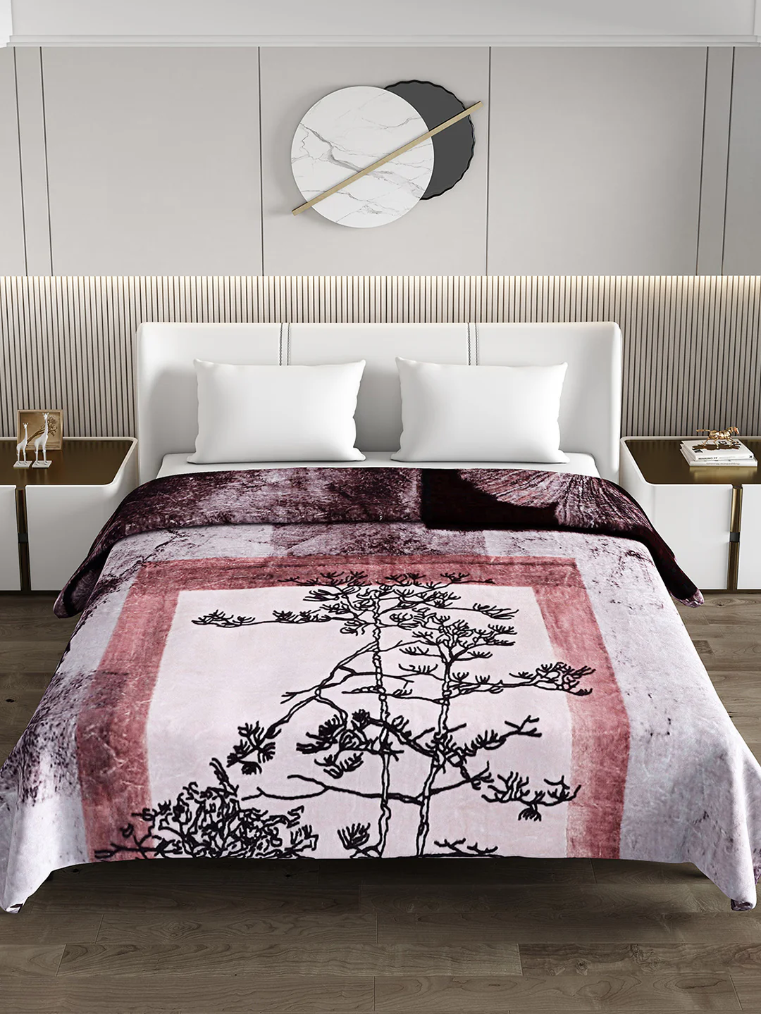 Printed Double Bed 795 GSM Blanket Scarlet 2 Ply (Weight 4.2 kg) - Image 3