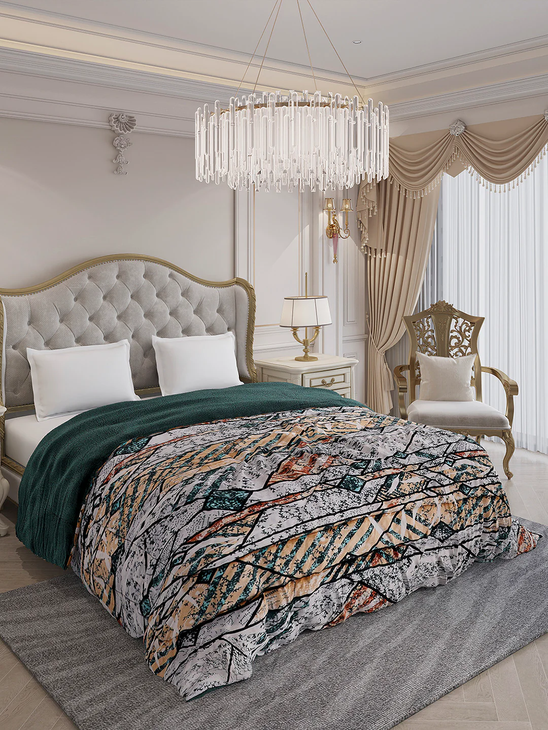 Printed Double Bed 852 GSM Comforter for Winter - (Altroz) - Image 4