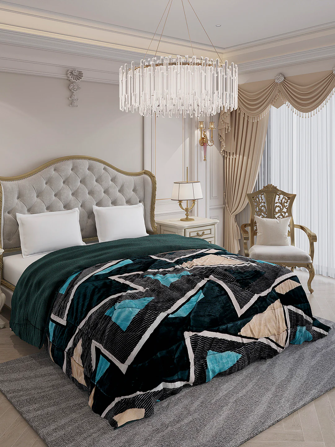 Printed Double Bed 852 GSM Comforter for Winter - (Altroz) - Image 4