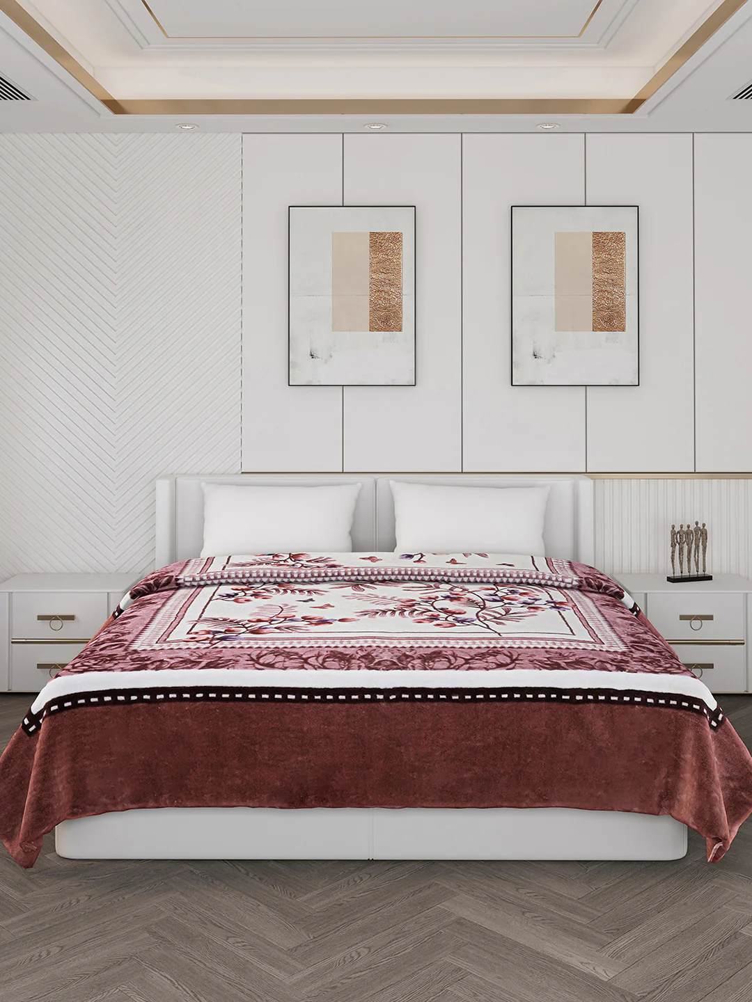 Printed Double Bed 900 GSM Blanket for Heavy Winter -1 Ply (Weight 4.9 kg) - Image 3