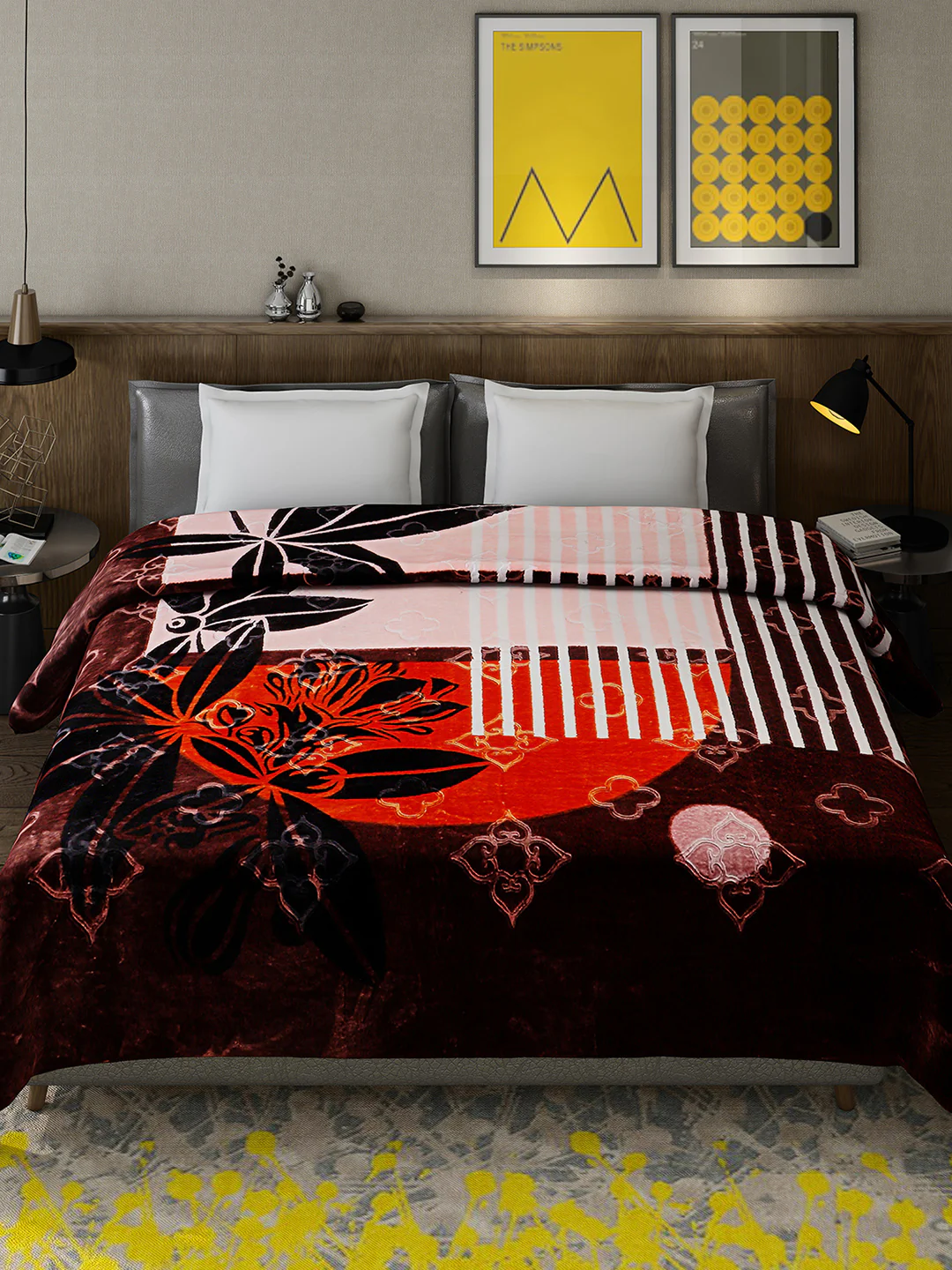 Printed Double Bed 909 GSM Blanket for Heavy Winter -2 Ply (Weight 4.8 kg) - Image 2