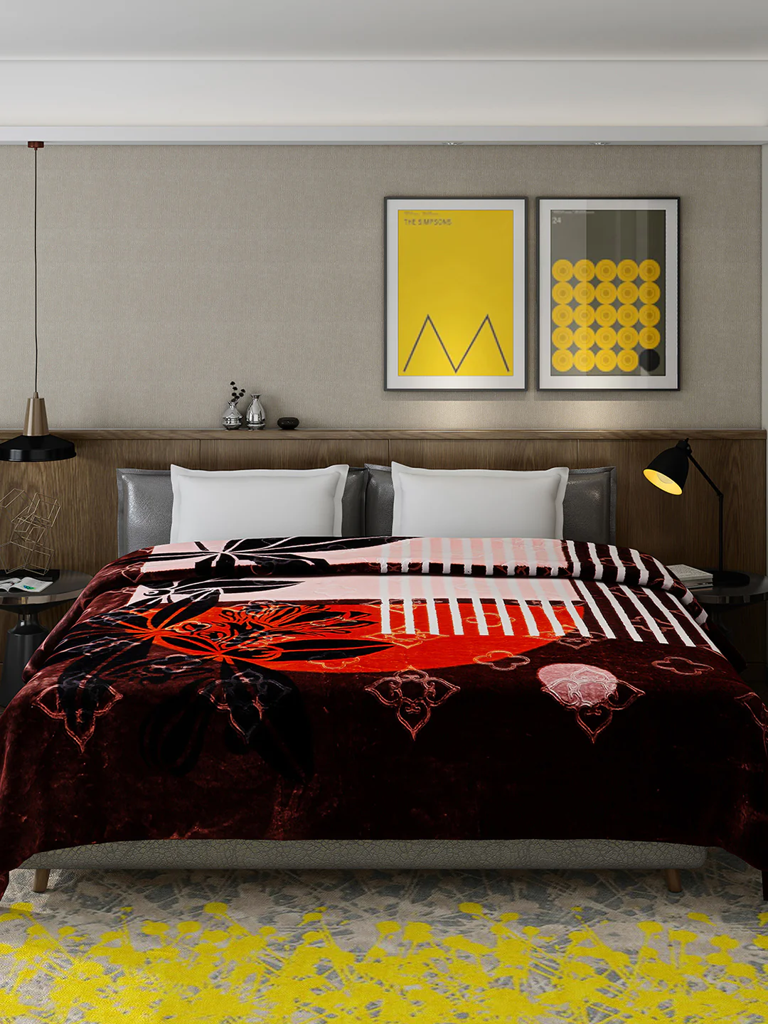 Printed Double Bed 909 GSM Blanket for Heavy Winter -2 Ply (Weight 4.8 kg) - Image 3