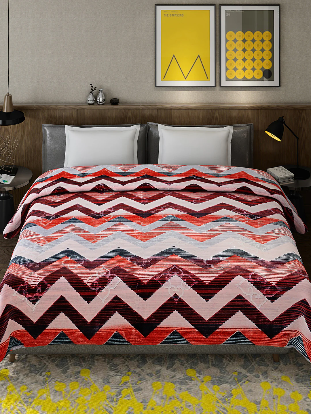 Printed Double Bed 909 GSM Blanket for Heavy Winter -2 Ply (Weight 4.8 kg) - Image 2