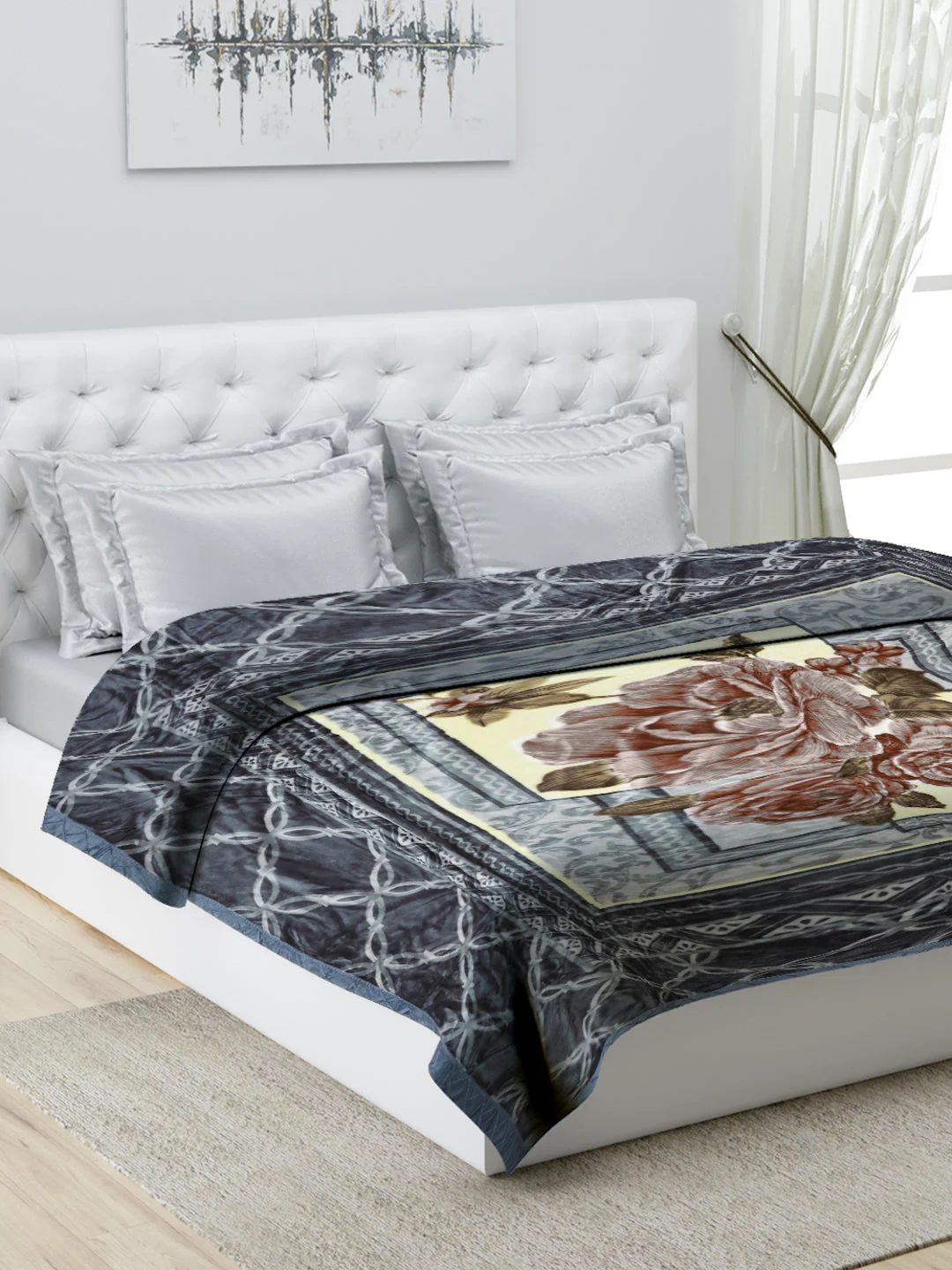 Printed Double Bed 947 GSM Blanket Angel Gold 1 Ply (Weight 5 kg) - Image 9