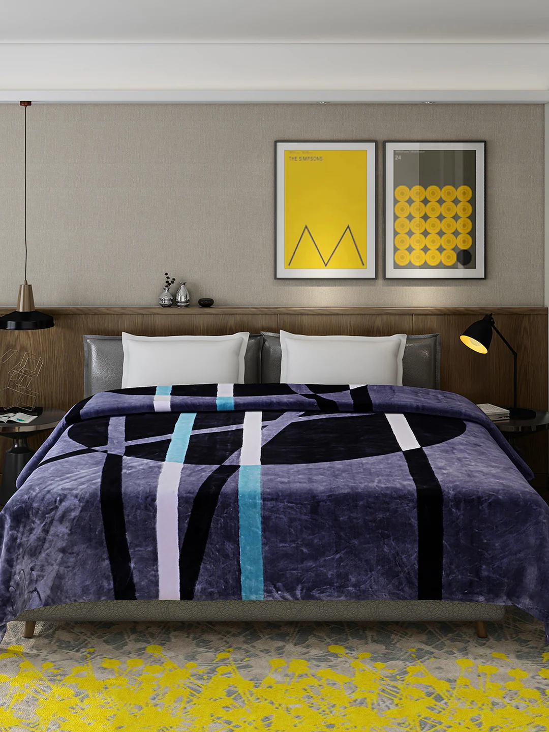 Printed Double Bed 950 GSM Blanket Angel Gold 1 Ply (Weight 5 kg) - Image 4