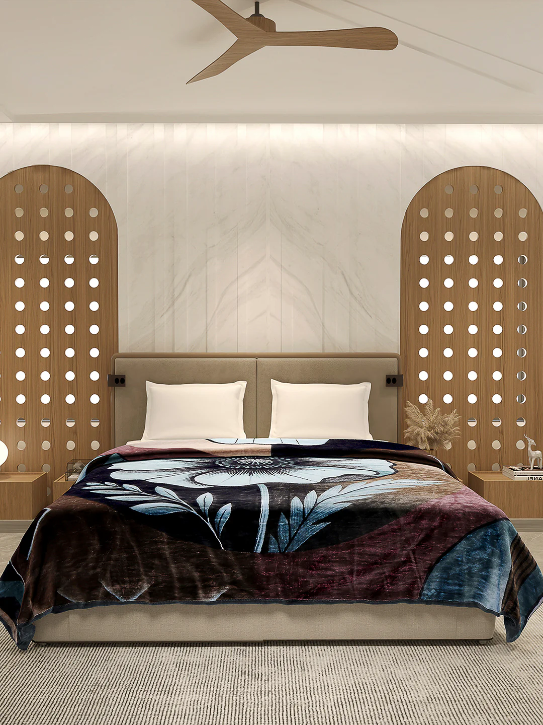 Printed Double Bed Blanket 1 Ply, 500 GSM, 2.4 kg (Regal) - Image 2
