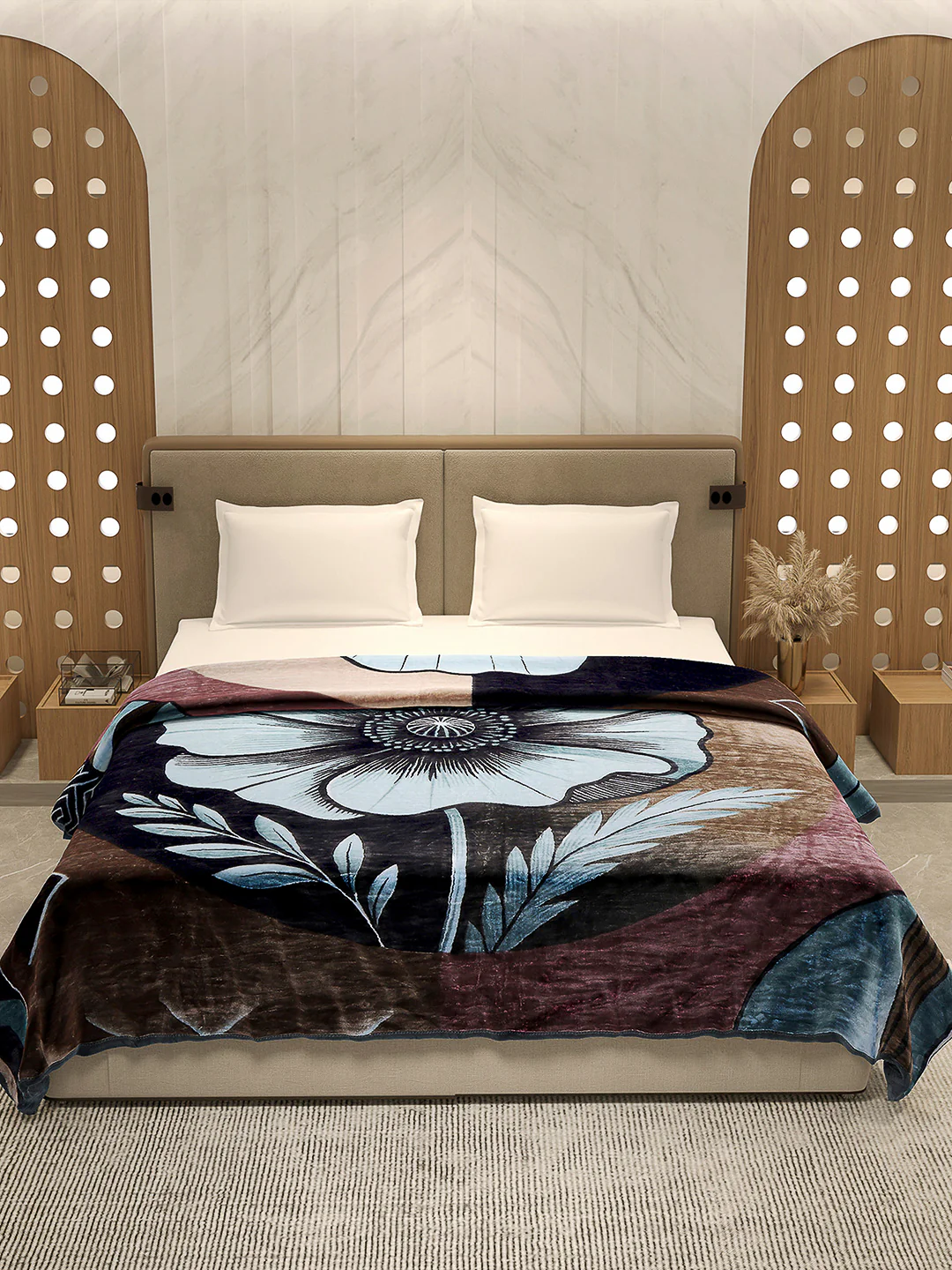 Printed Double Bed Blanket 1 Ply, 500 GSM, 2.4 kg (Regal) - Image 3