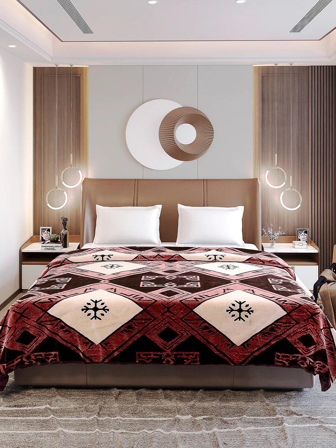 Printed Double Bed Blanket 1 Ply, 550 GSM, 2.9 kg (Roman) - Image 2