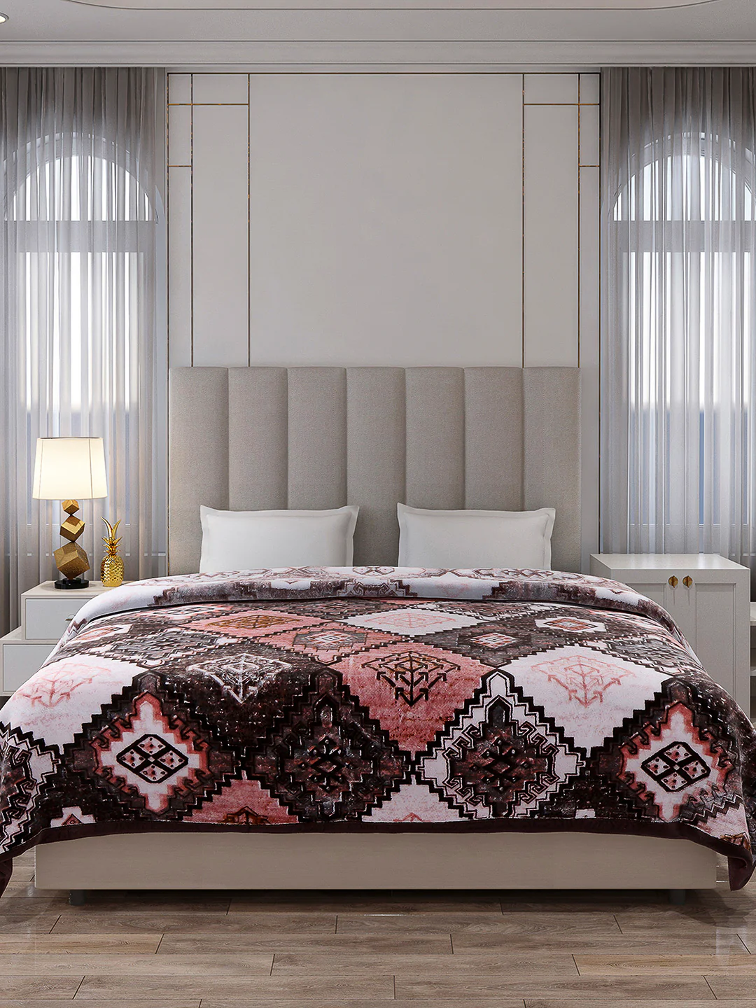 Printed Double Bed Blanket 1 Ply, 600 GSM, 3.2 kg (Denny) - Image 2