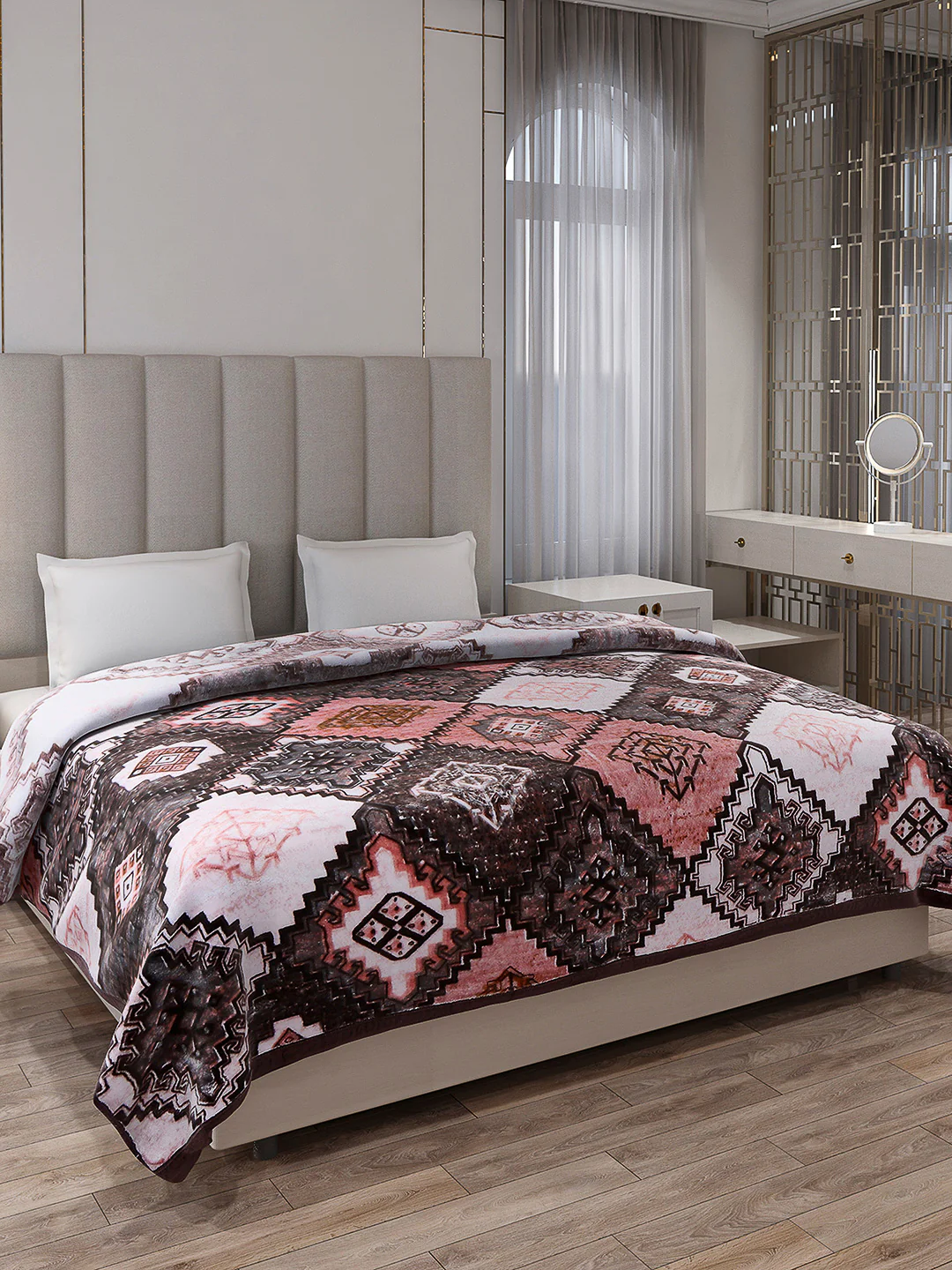 Printed Double Bed Blanket 1 Ply, 600 GSM, 3.2 kg (Denny) - Image 4