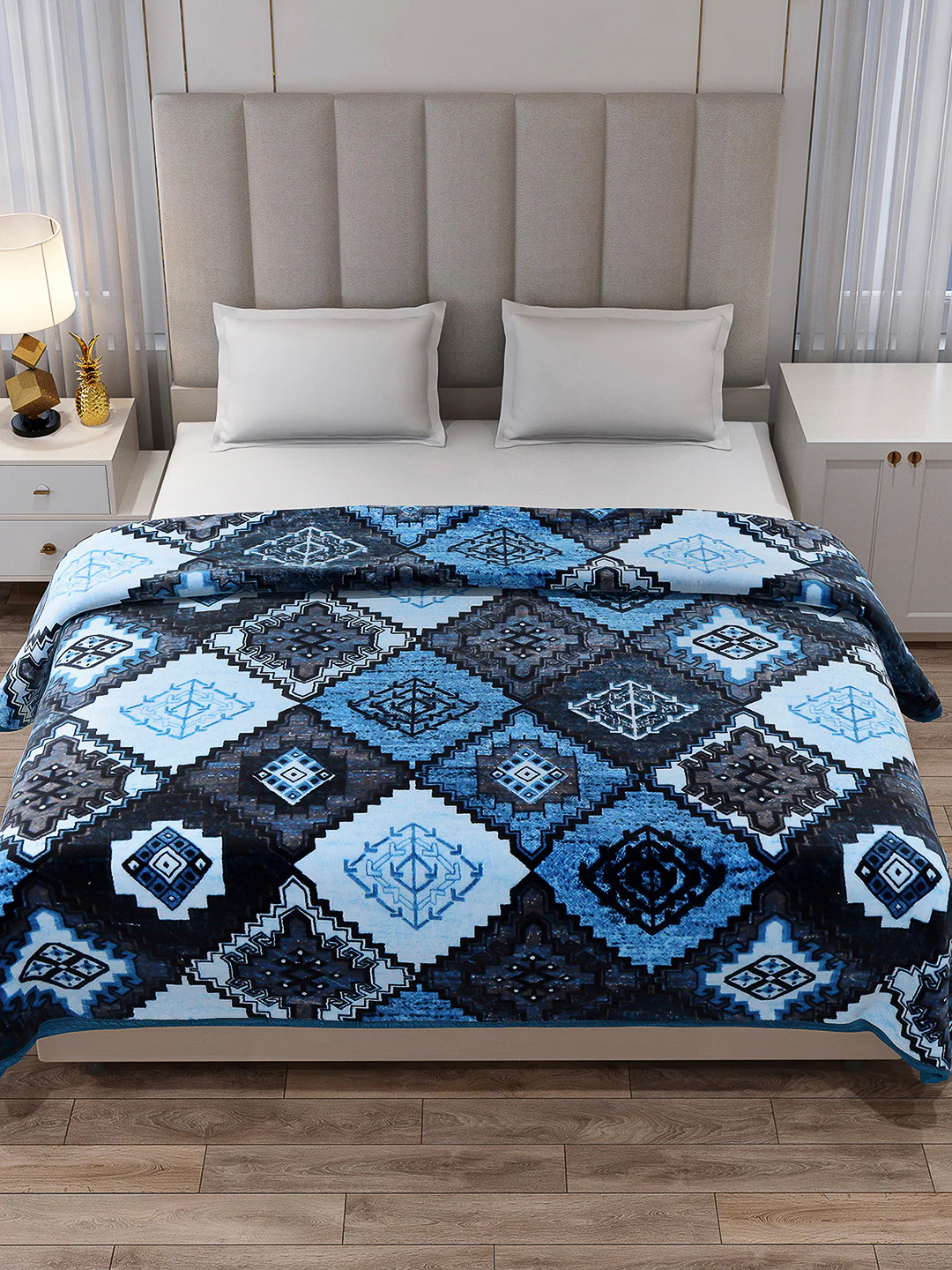 Printed Double Bed Blanket 1 Ply, 600 GSM, 3.2 kg (Denny) - Image 3