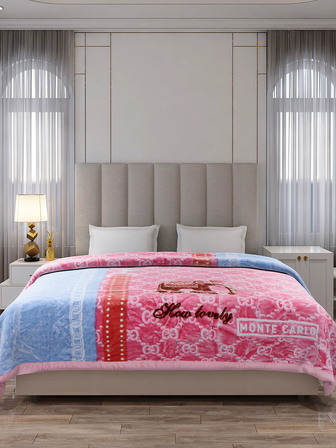 Printed Double Bed Reversible Blanket 2 Ply, 570 GSM, 3 kg (Royalgold Plus) - Image 2