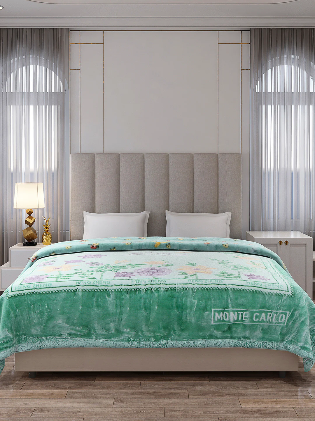 Printed Double Bed Reversible Blanket 2 Ply, 850 GSM, 4.5 kg (Uphar) - Image 2