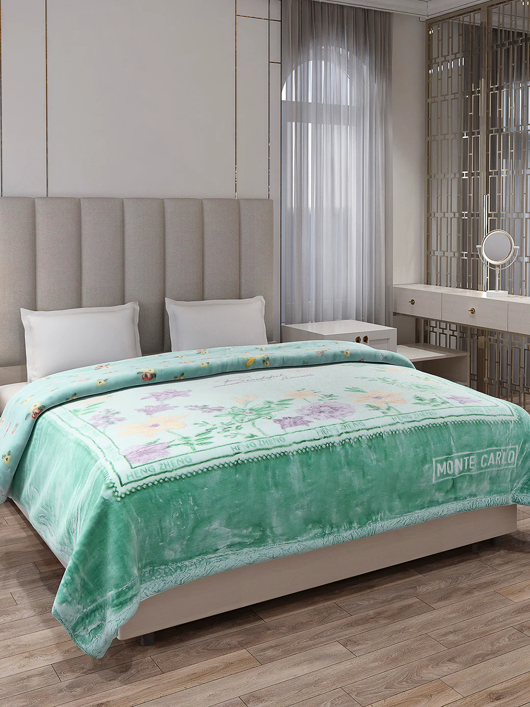 Printed Double Bed Reversible Blanket 2 Ply, 850 GSM, 4.5 kg (Uphar) - Image 4