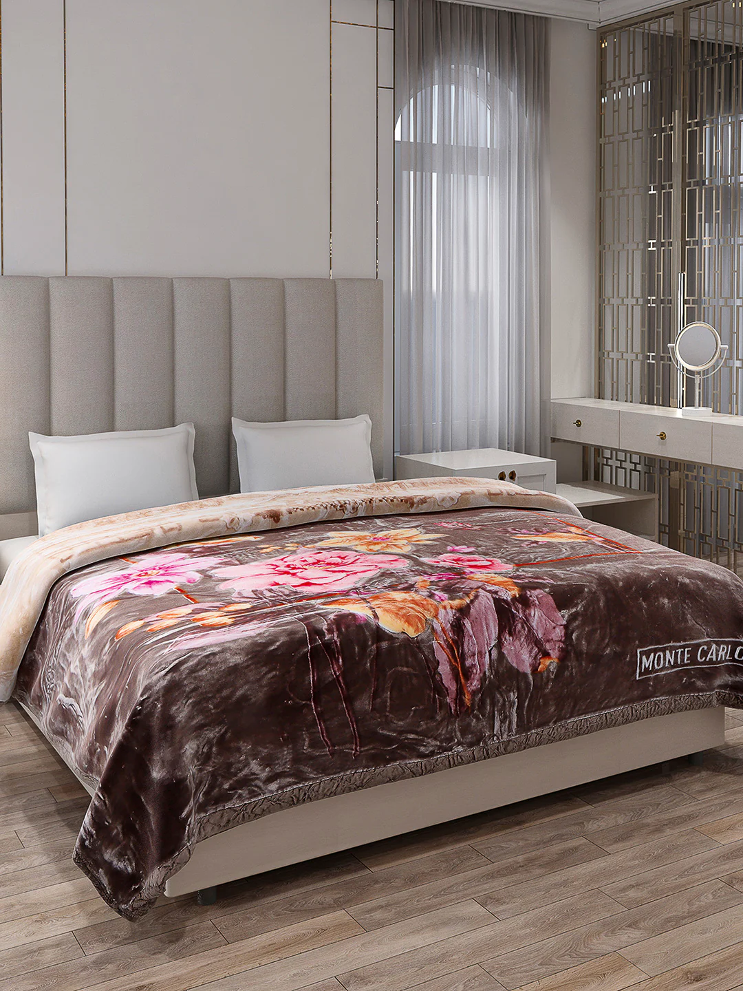 Printed Double Bed Reversible Blanket 2 Ply, 850 GSM, 4.5 kg (Uphar) - Image 4
