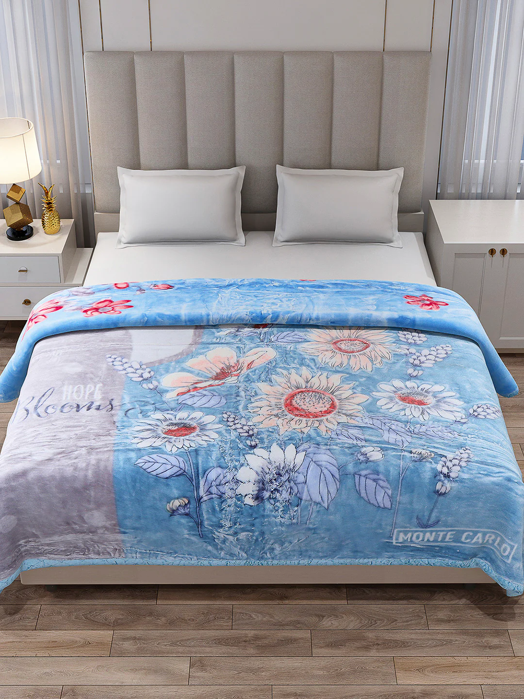 Printed Double Bed Reversible Blanket 2 Ply, 850 GSM, 4.5 kg (Uphar) - Image 3