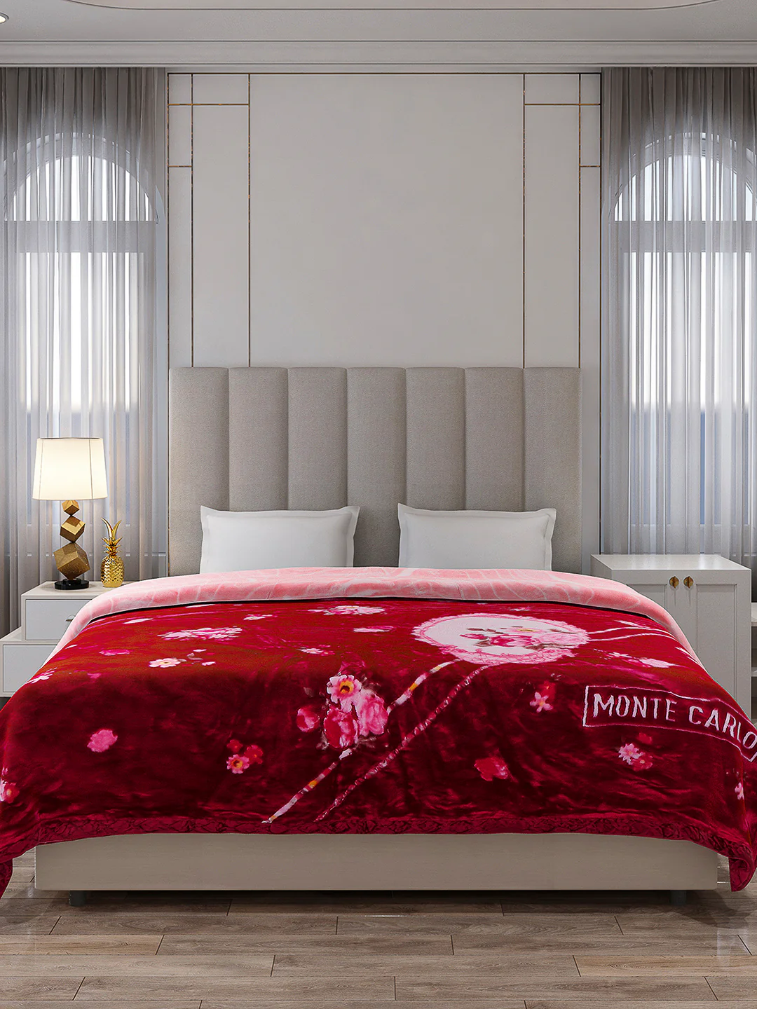 Printed Double Bed Reversible Blanket 2 Ply, 850 GSM, 4.5 kg (Uphar) - Image 2