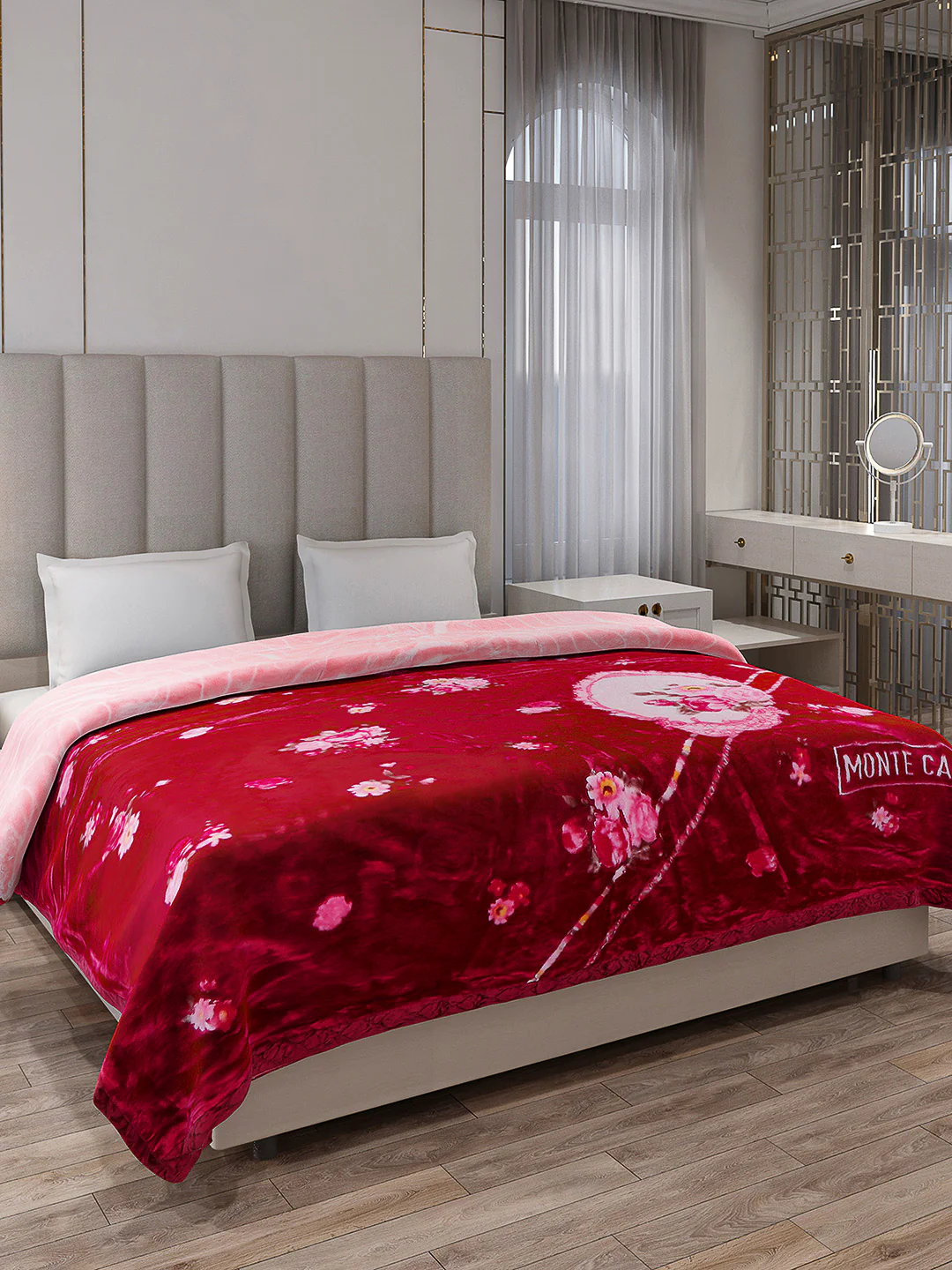 Printed Double Bed Reversible Blanket 2 Ply, 850 GSM, 4.5 kg (Uphar) - Image 4