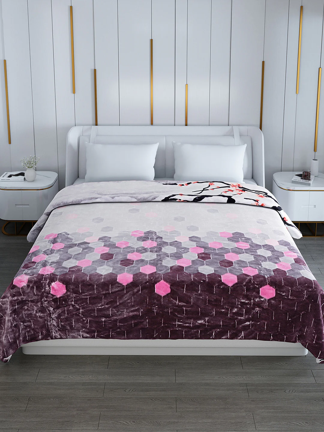 Printed Double Bed Reversible Blanket 2 Ply, 853 GSM, 4.5 kg (Tohfa) - Image 4