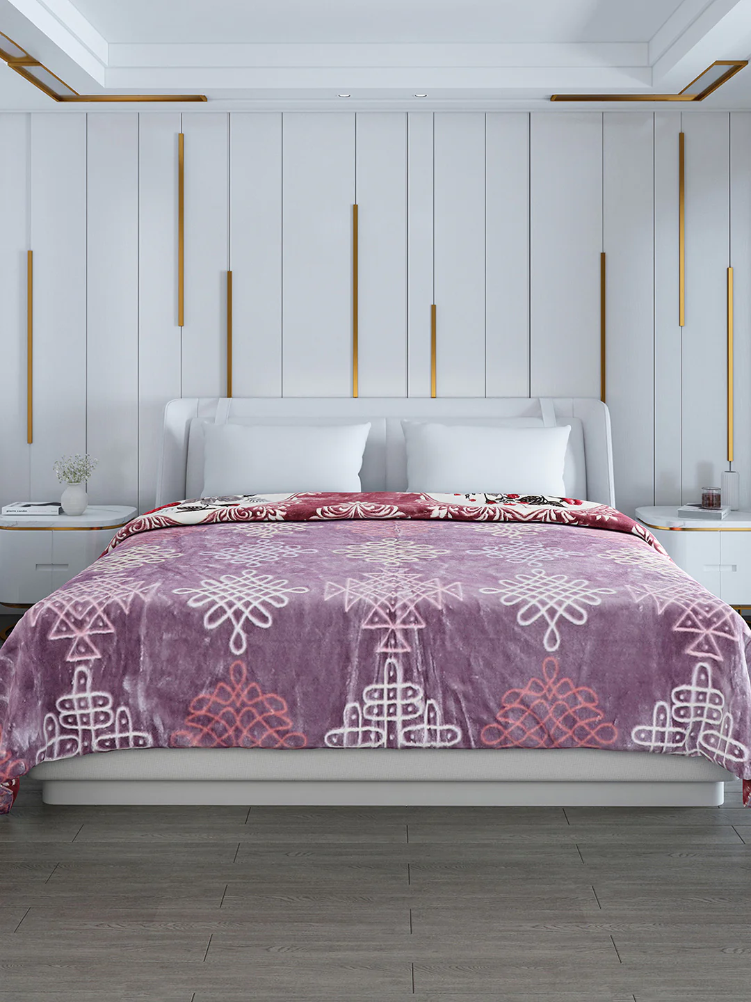 Printed Double Bed Reversible Blanket 2 Ply, 853 GSM, 4.5 kg (Tohfa) - Image 3
