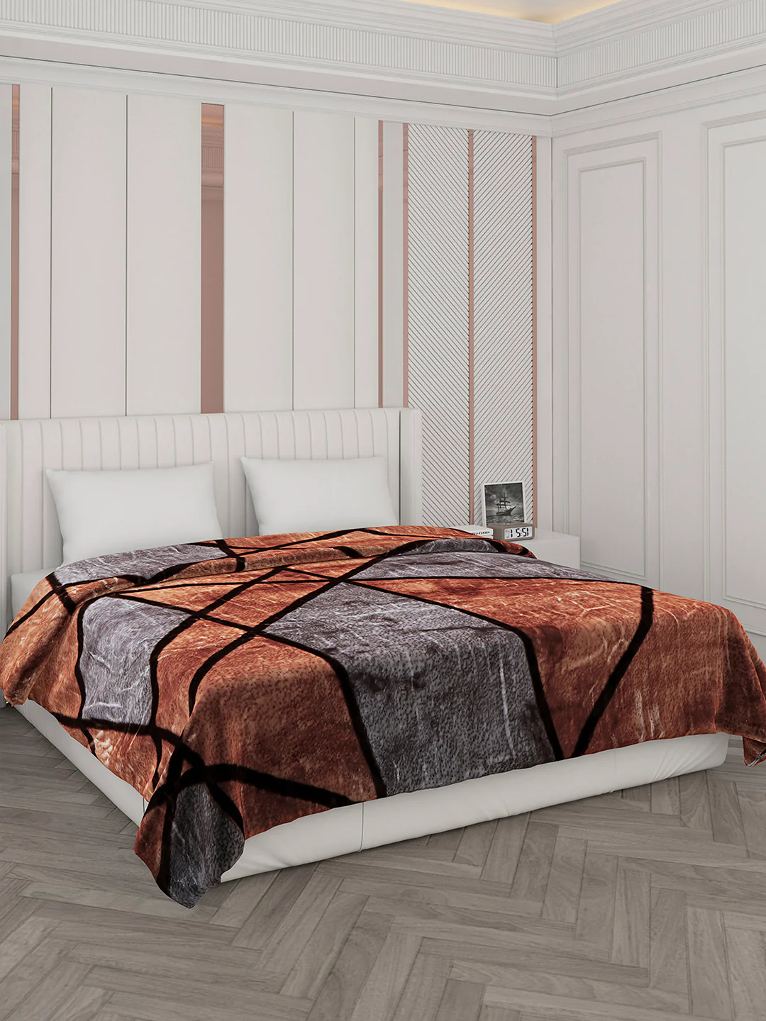 Printed Double Bed Reversible Blanket 2 Ply, 871 GSM, 4.6 kg (Moonvalley) - Image 4